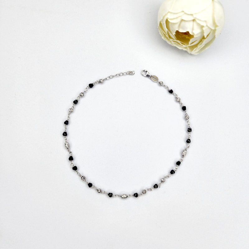 Black and Silver Eclipse Anklet