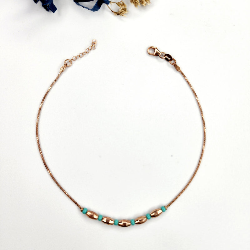 Azure Rosegold Anklet