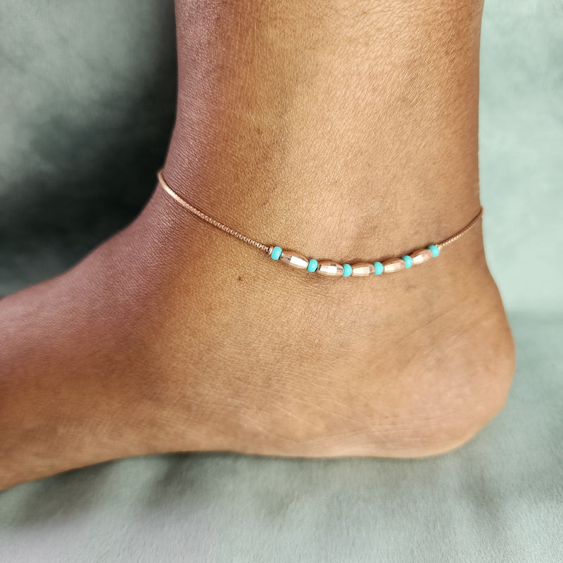 Azure Rosegold Anklet