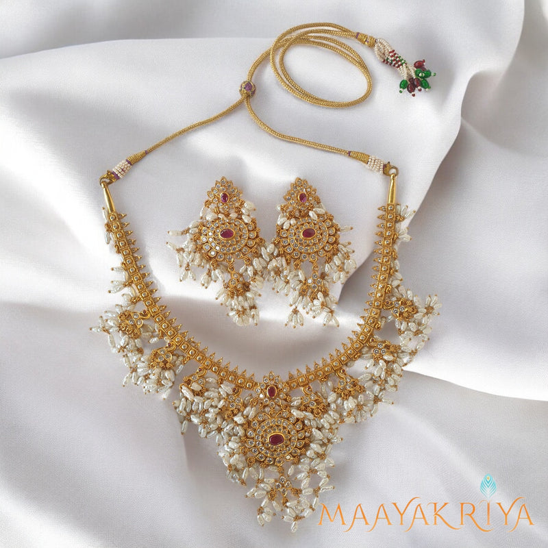 Madhurakusuma Guttapusalu Necklace Set