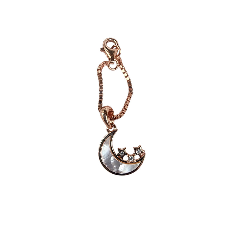 Rosegold Moon Crescent 925 Silver Watch Charm