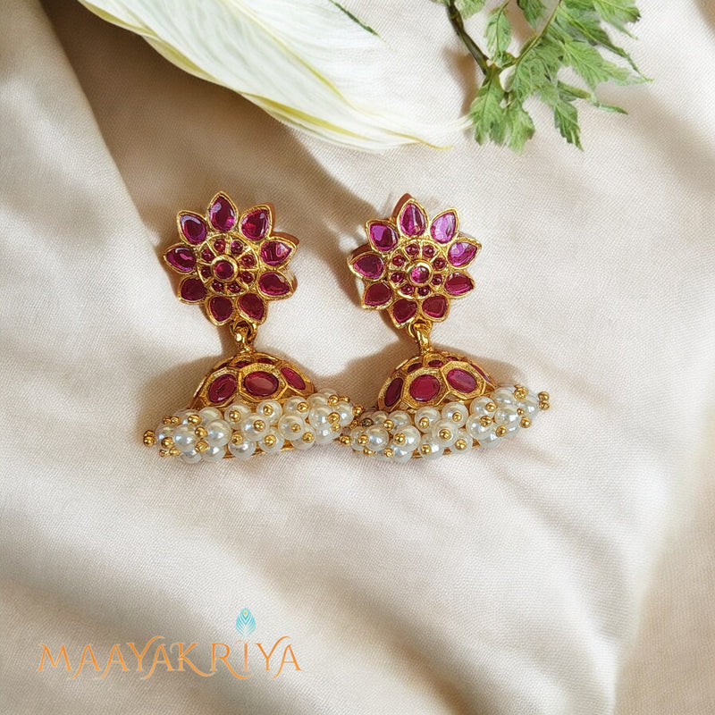 Belli Moda Pranika Kempu Pearl Jhumka