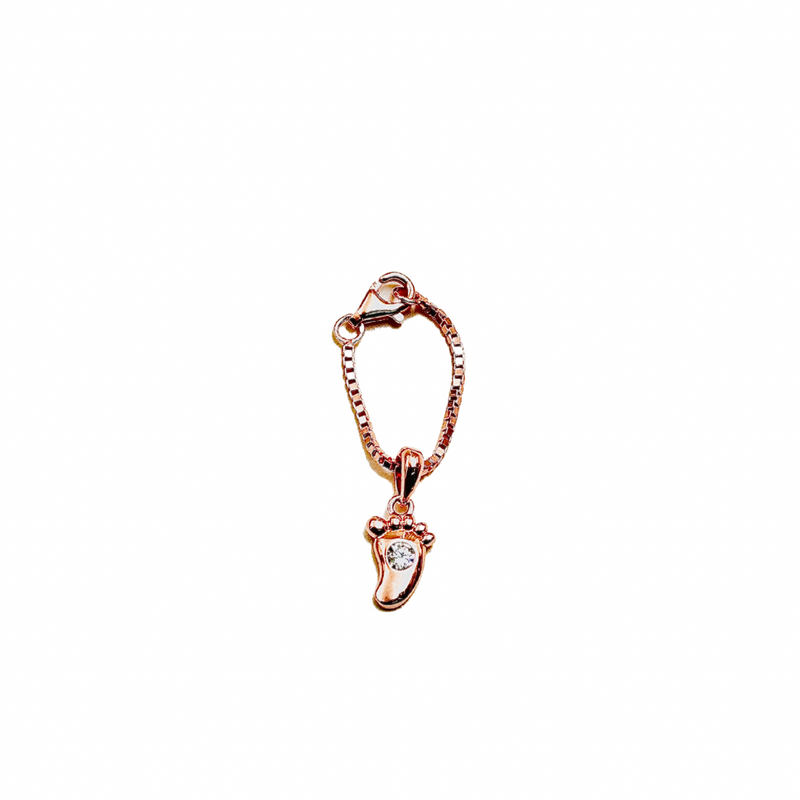 Baby Feet 18k Rosegold polish 925 Silver Watch Charm