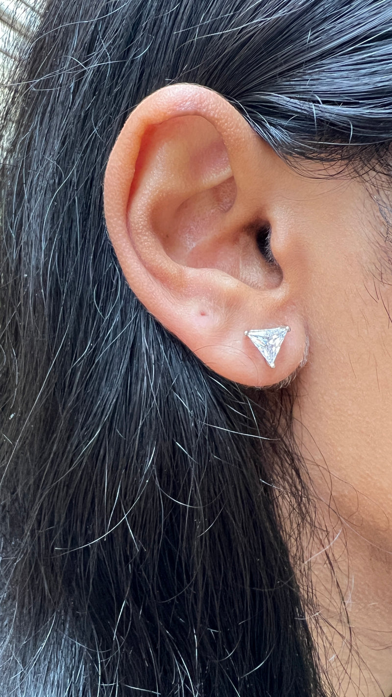 Triangle Silver Earrings Size 1