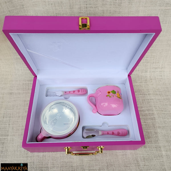 Pink Happy Baby Dinner Set